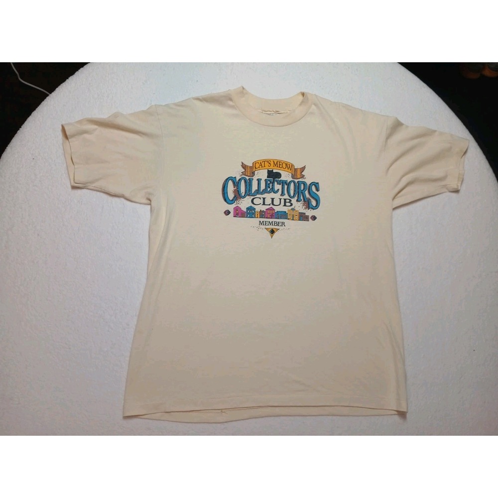 CAT'S MEOW COLLECTORS CLUB MEMBER VINTAGE T-SHIRT SINGLE STITCH Size XL HANES